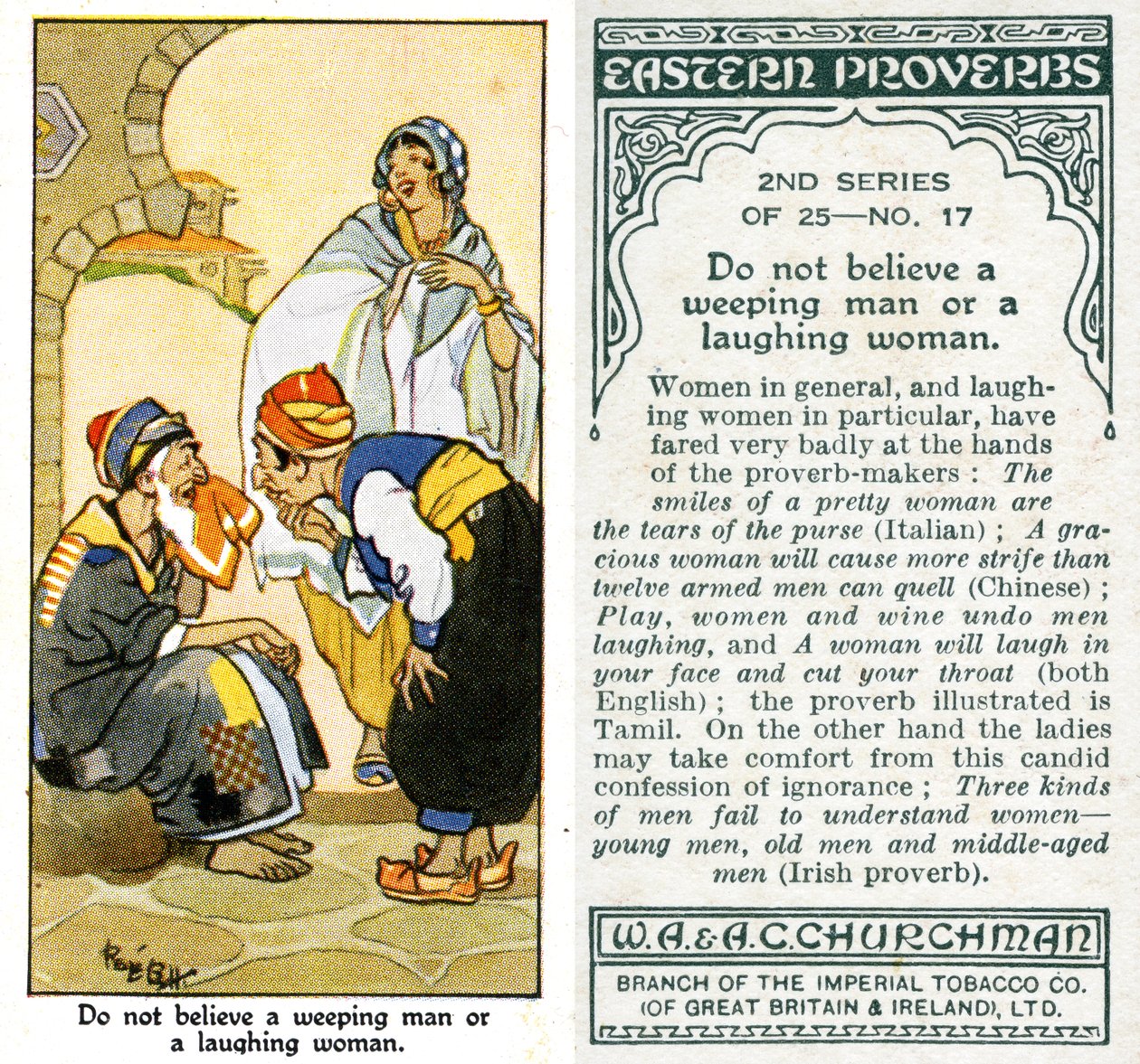 Tro inte på en gråtande man eller en skrattande kvinna, 1932 av René Bull