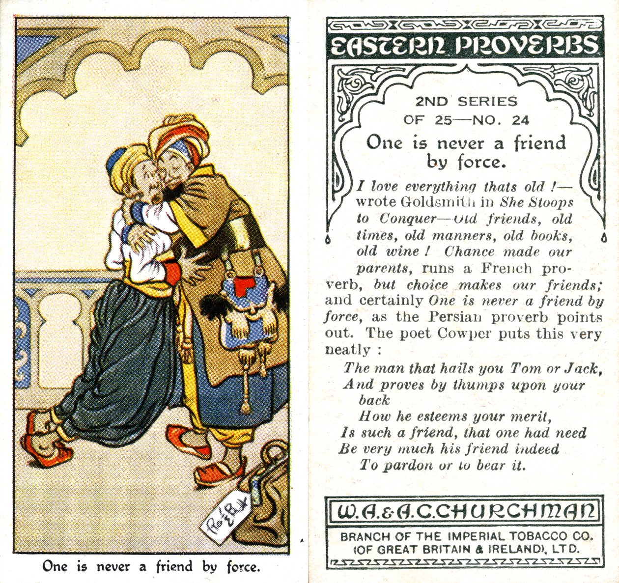Man är aldrig en vän med våld, 1932 av René Bull