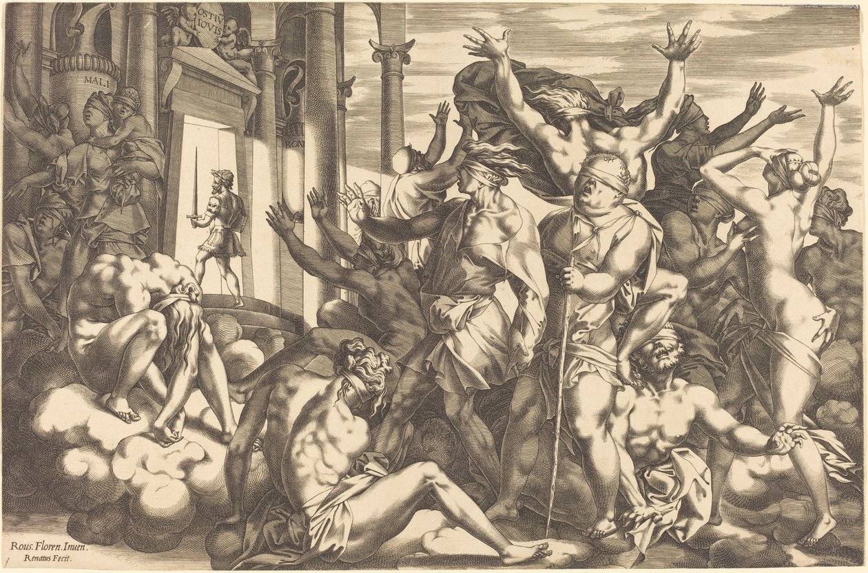 Okunnighetens erövring av René Boyvin after Rosso Fiorentino