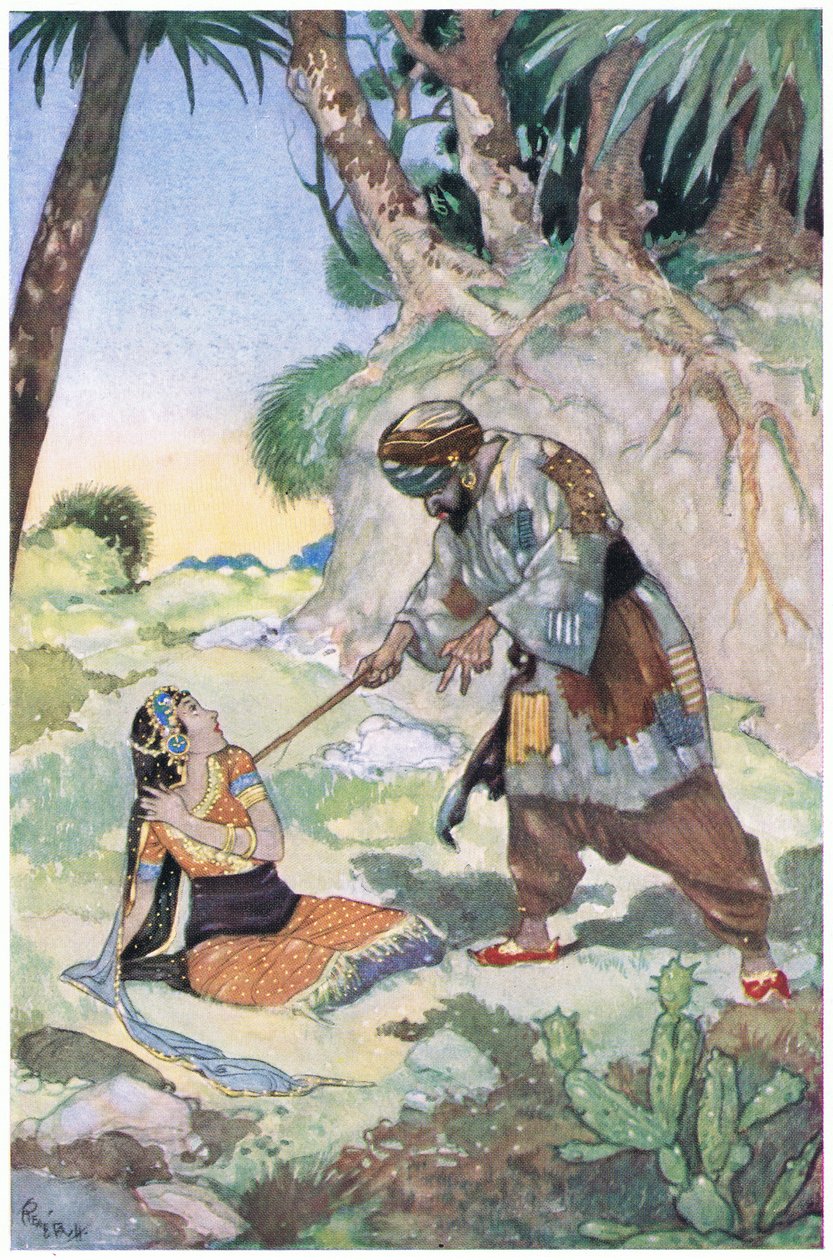 Han började slå henne så illa att hon ropade på hjälp, 1930-talet av René Bull