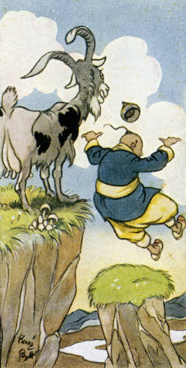 "Att gå längre än är lika illa som att komma till korta", 1932 av René Bull