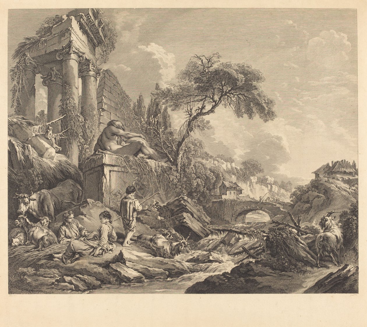Den lesbiska sparven av René Gaillard after François Boucher