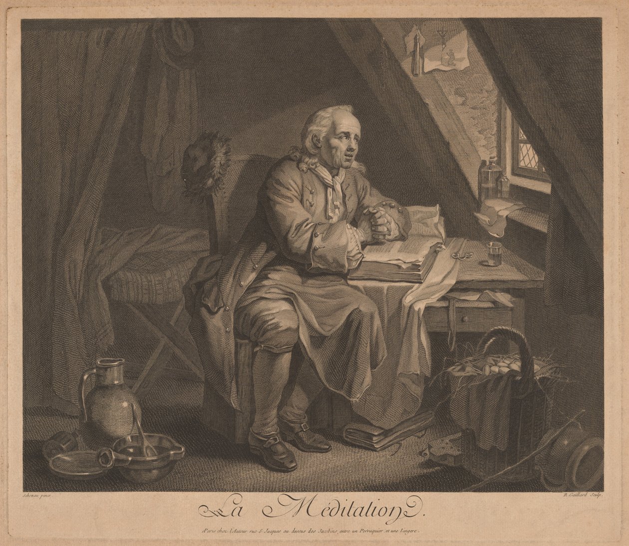 Meditation av René Gaillard, after Johann Eleazar Schenau