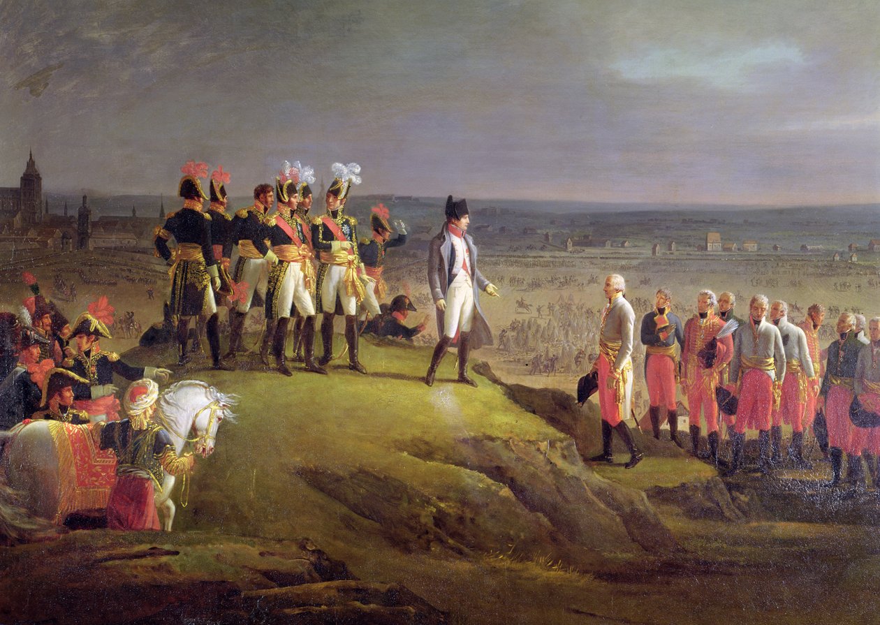 Napoleon I (1769-1821) tar emot general Mack (1752-1828) vid kapitulationen av Ulm, 20 oktober 1805, 1806 (uppgift om 166301) av Rene Theodore Berthon