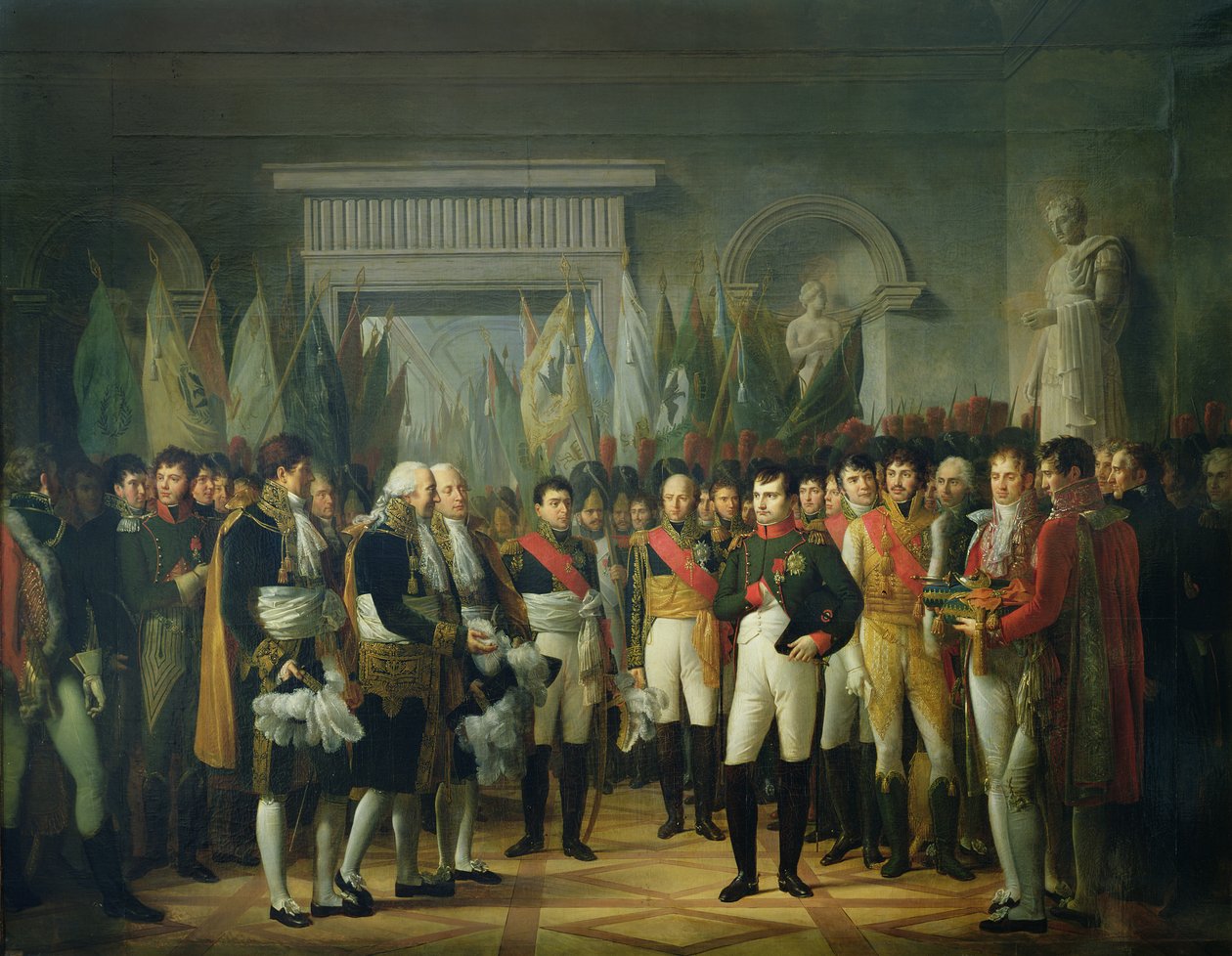 Napoleon I (1769-1821) tar emot den konservativa senatens deputerade i det kungliga palatset i Berlin den 19 november 1806. av Rene Theodore Berthon