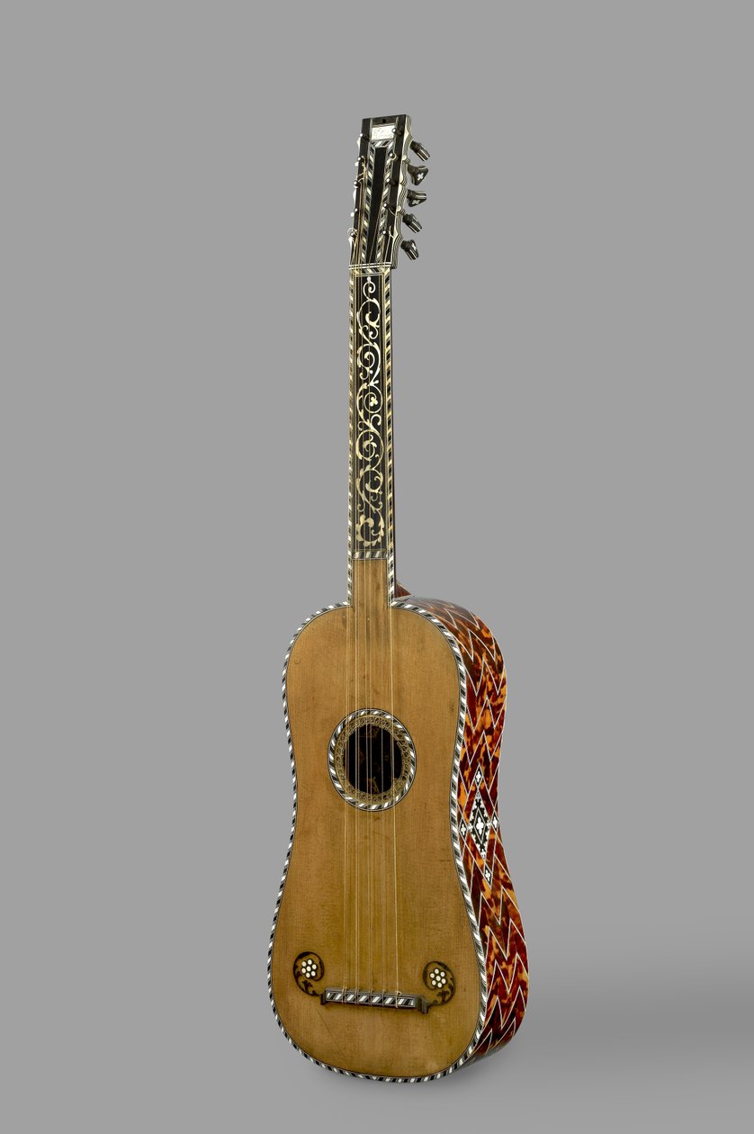 Gitarr, 1641 (naturgrön furu, sköldpaddsskal, pärlemor, elfenben) av Rene Voboam