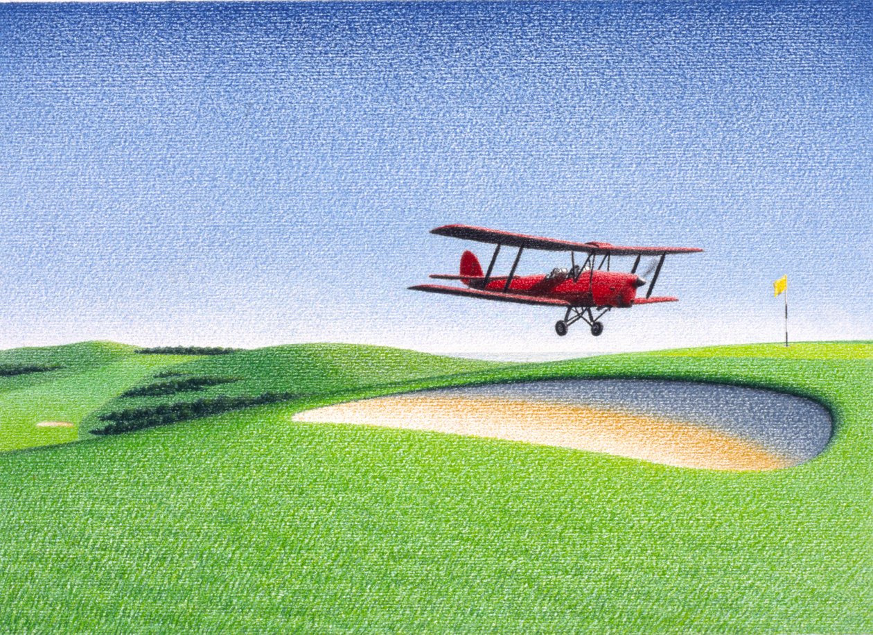 Runway, 2000, teckning med färgpenna på papper av Rene Boin
