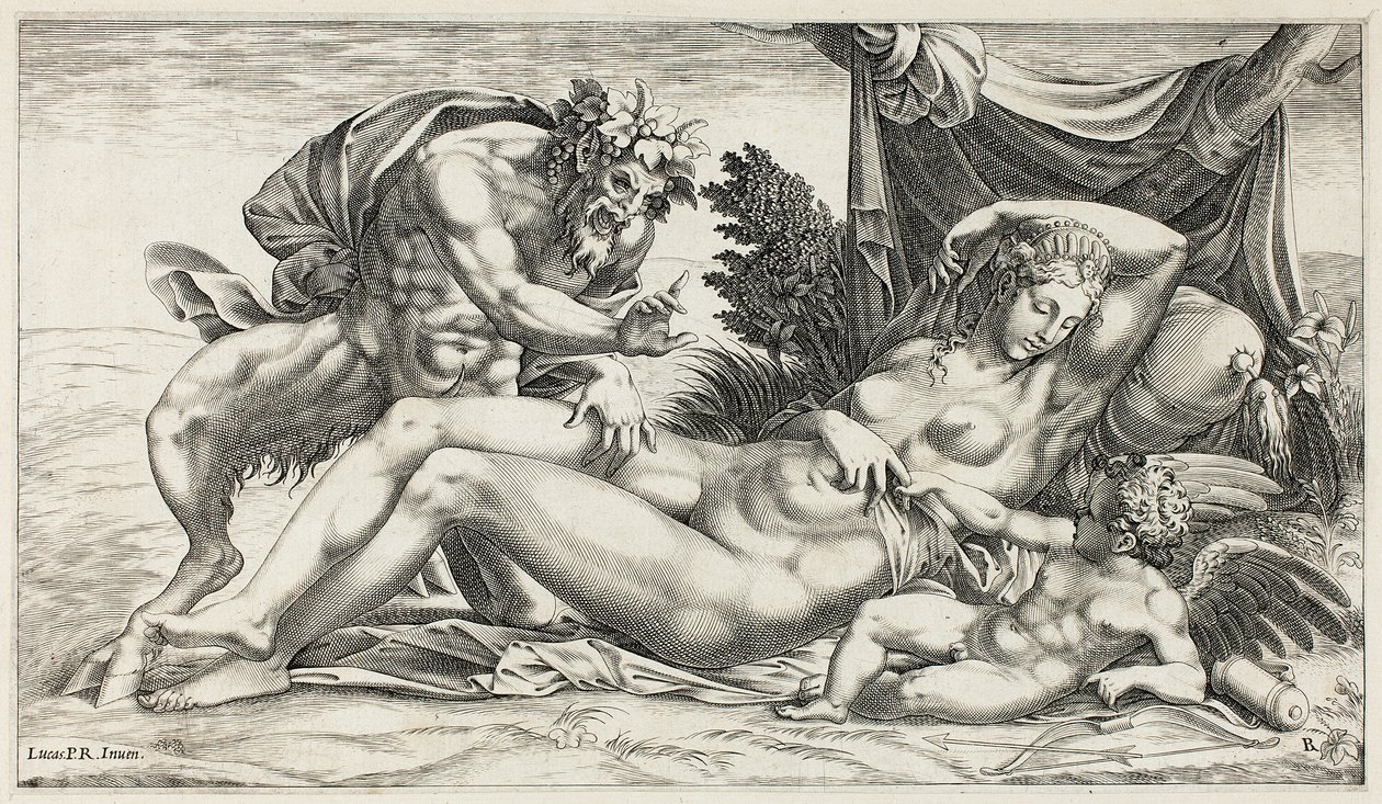 Jupiter och Antiope av Rene Boyvin