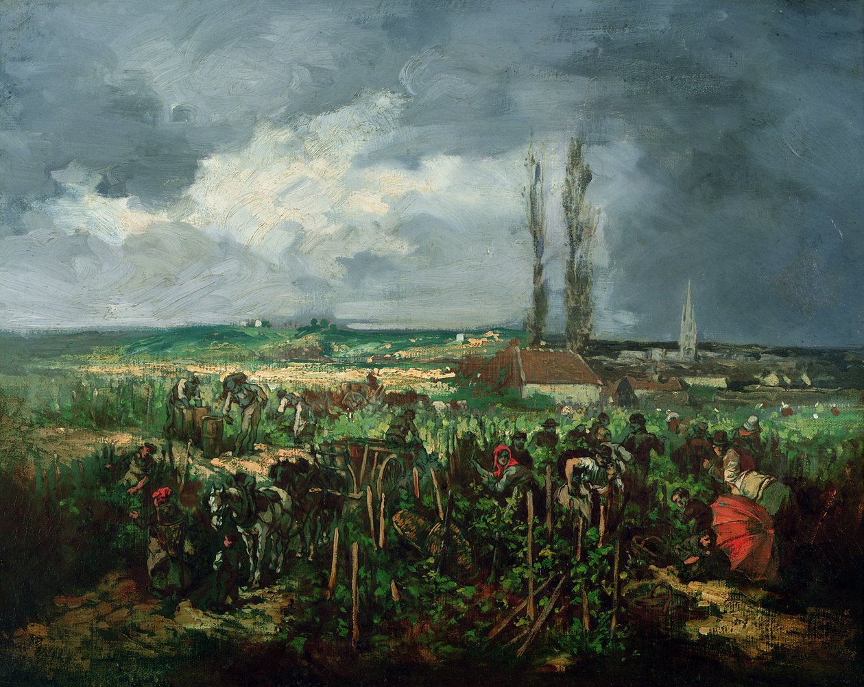 Druvskörden i Argenteuil, 1875 av Rene Charles Louise Debreaux