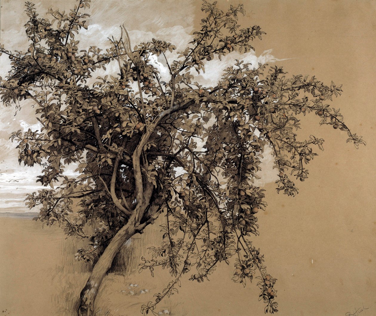 The Charcoal Apple tree av Rene Ernest Huet (1876-1914) 1913 Paris, Musee d