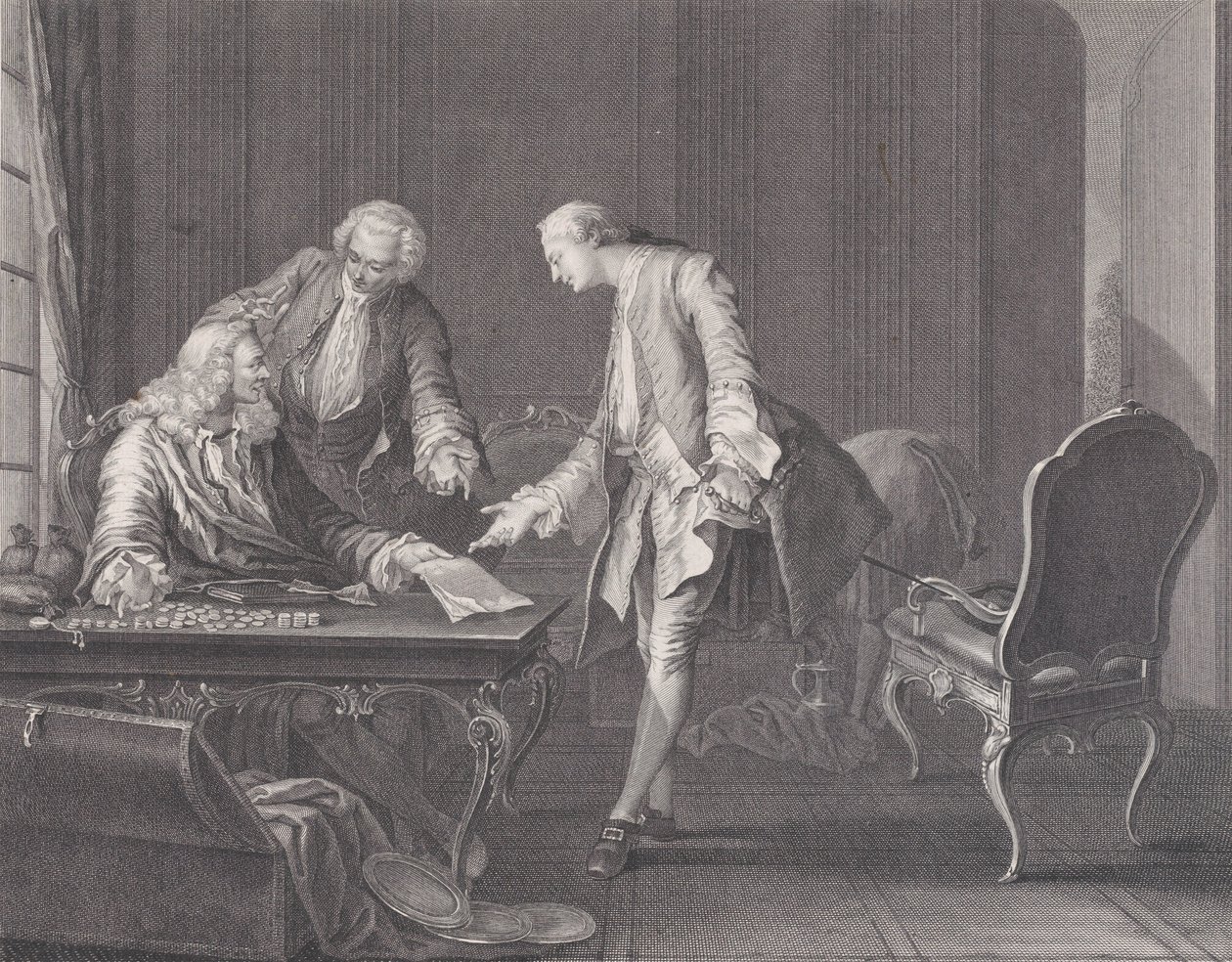 Den förlorade sonen kräver sitt arv, ca. 1751. av Rene Gaillard