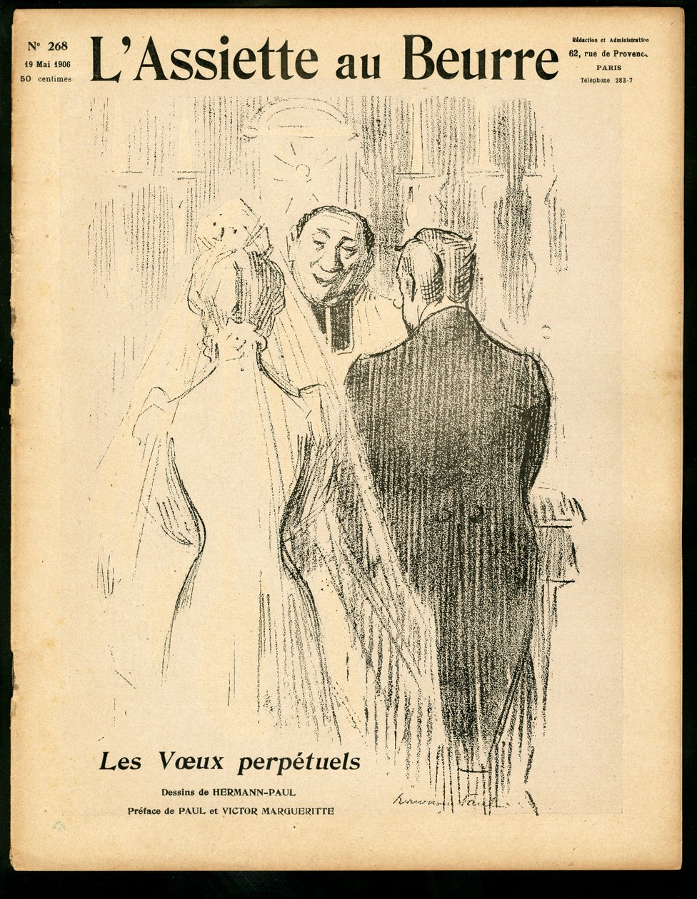 Omslag till "" The Butter Plate"", nummer 268, Satirique en Colors av Rene George Hermann Paul