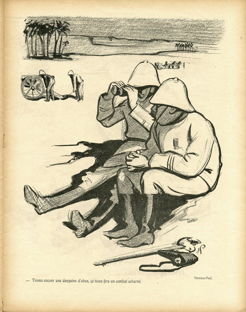 Illustration av Hermann-Paul (1864-1940) i Le Canard Sauvage av Rene George Hermann Paul