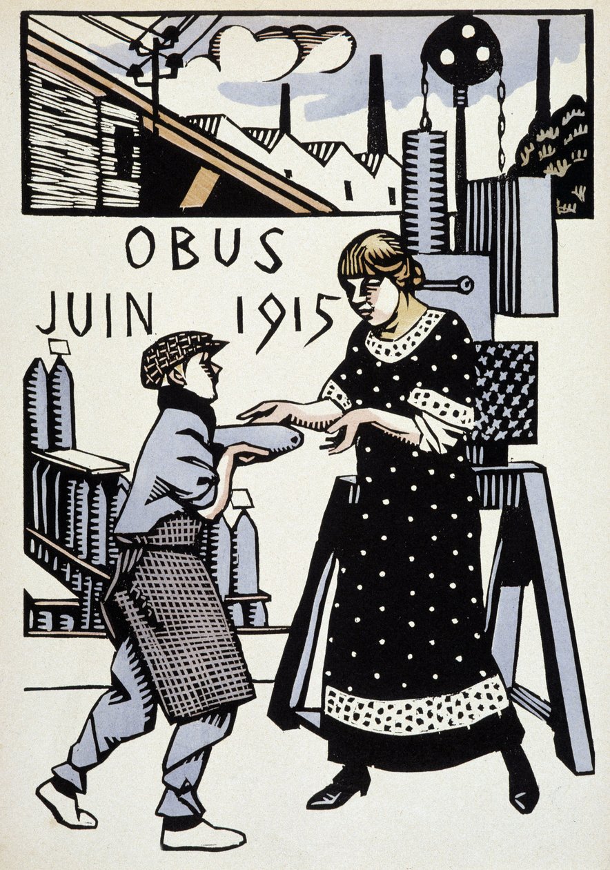 Juni 1915 - i "" War Calendar of War"", teckning av Hermann-Paul, red. 1916 av Rene George Hermann Paul