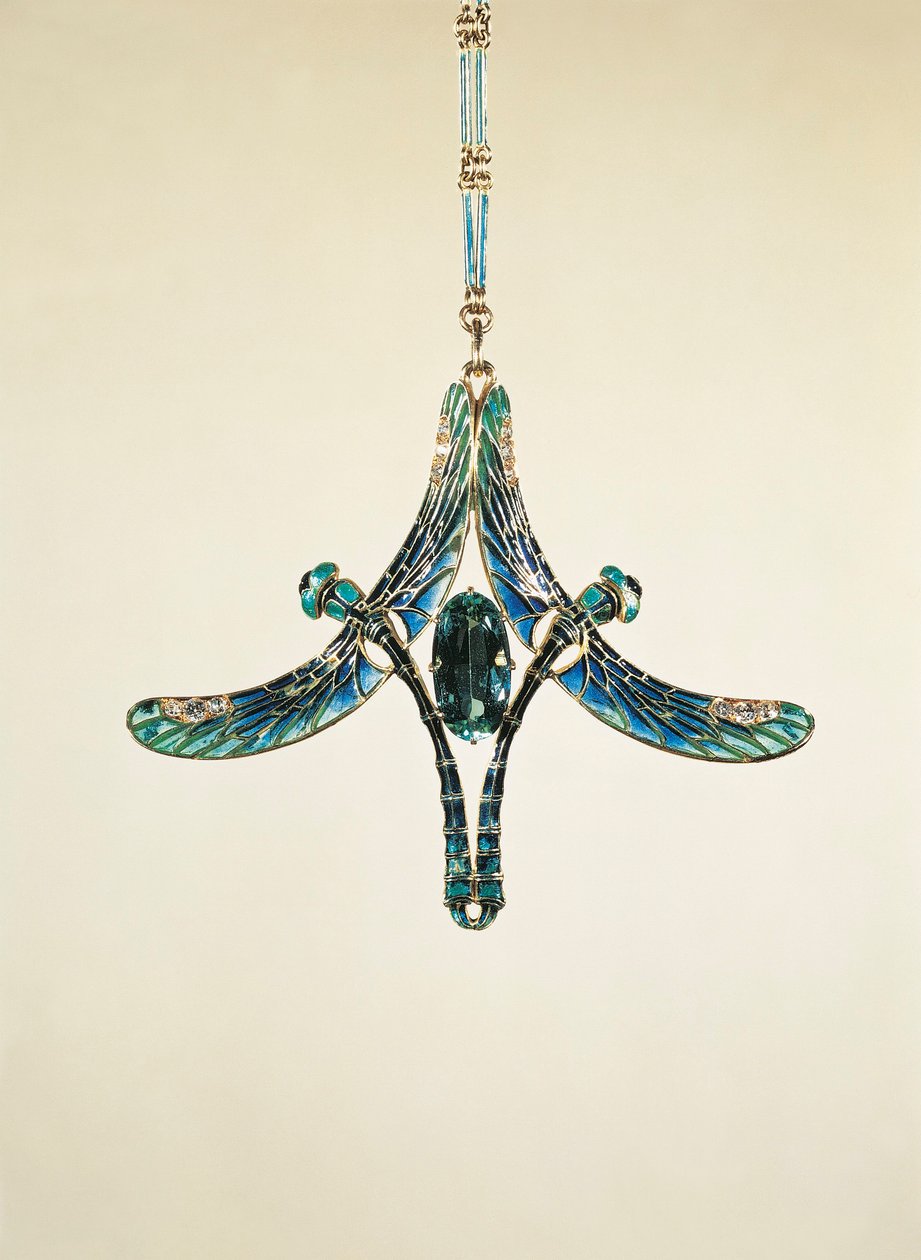 Dragonfly hänge (guld och emalj) av Rene Jules Lalique