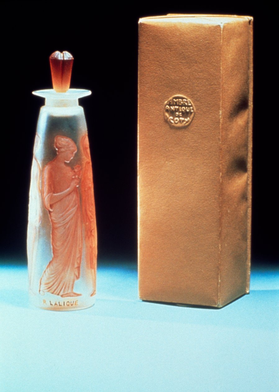 Glasflakon för parfymen Ambre Antique från Coty av Rene Jules Lalique