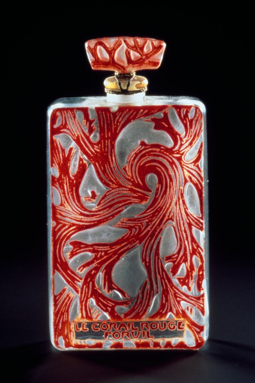 Glasflakon för parfymen Red Coral (Le Corail Rouge) från Forvil av Rene Jules Lalique