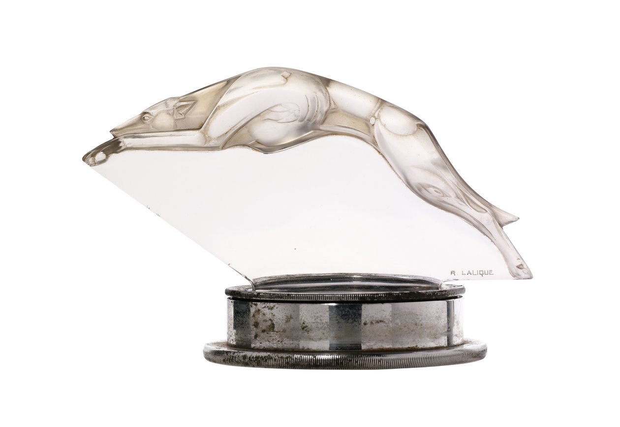 Sällsynt Levrier-maskot av Rene Jules Lalique