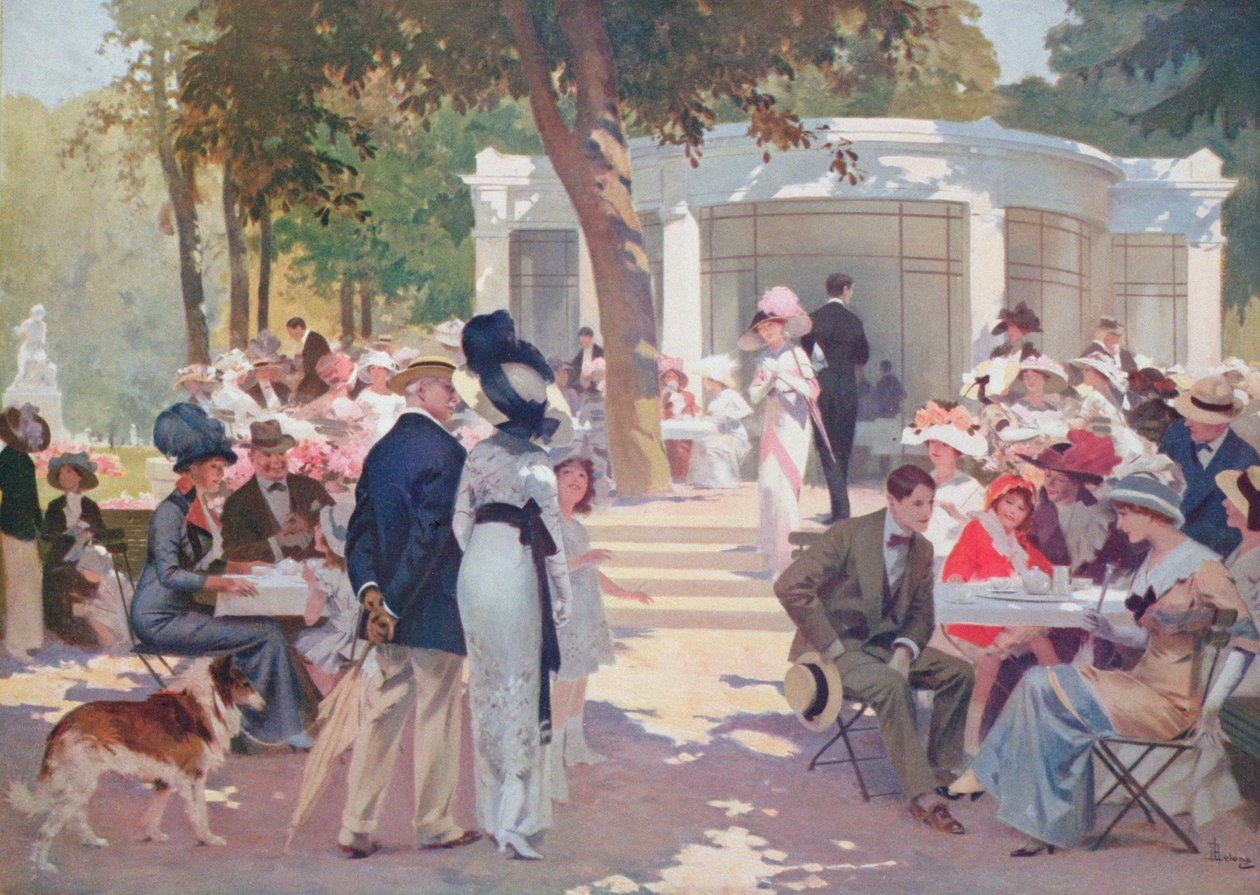 Den härliga timmen, illustration till en broschyr om Vittel termalbad, slutet av 1800-talet. av Rene Lelong