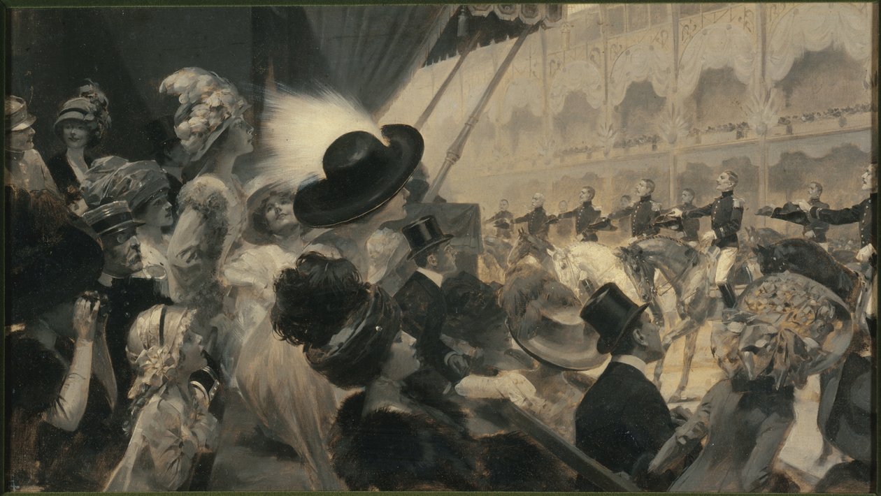 En militär välgörenhetsfestival: karusellen i Grand-Palais, 1910. av Rene Lelong