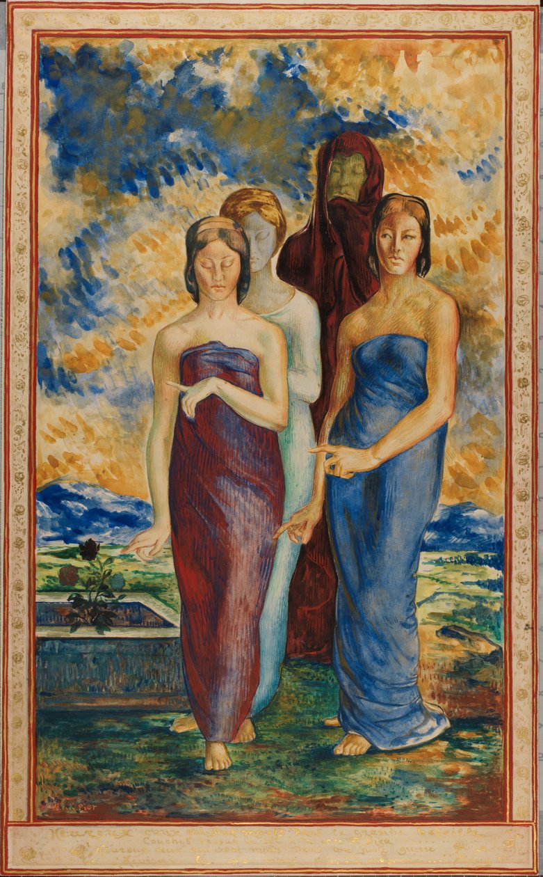 Allegoriska figurer (akvarell) av Rene Piot