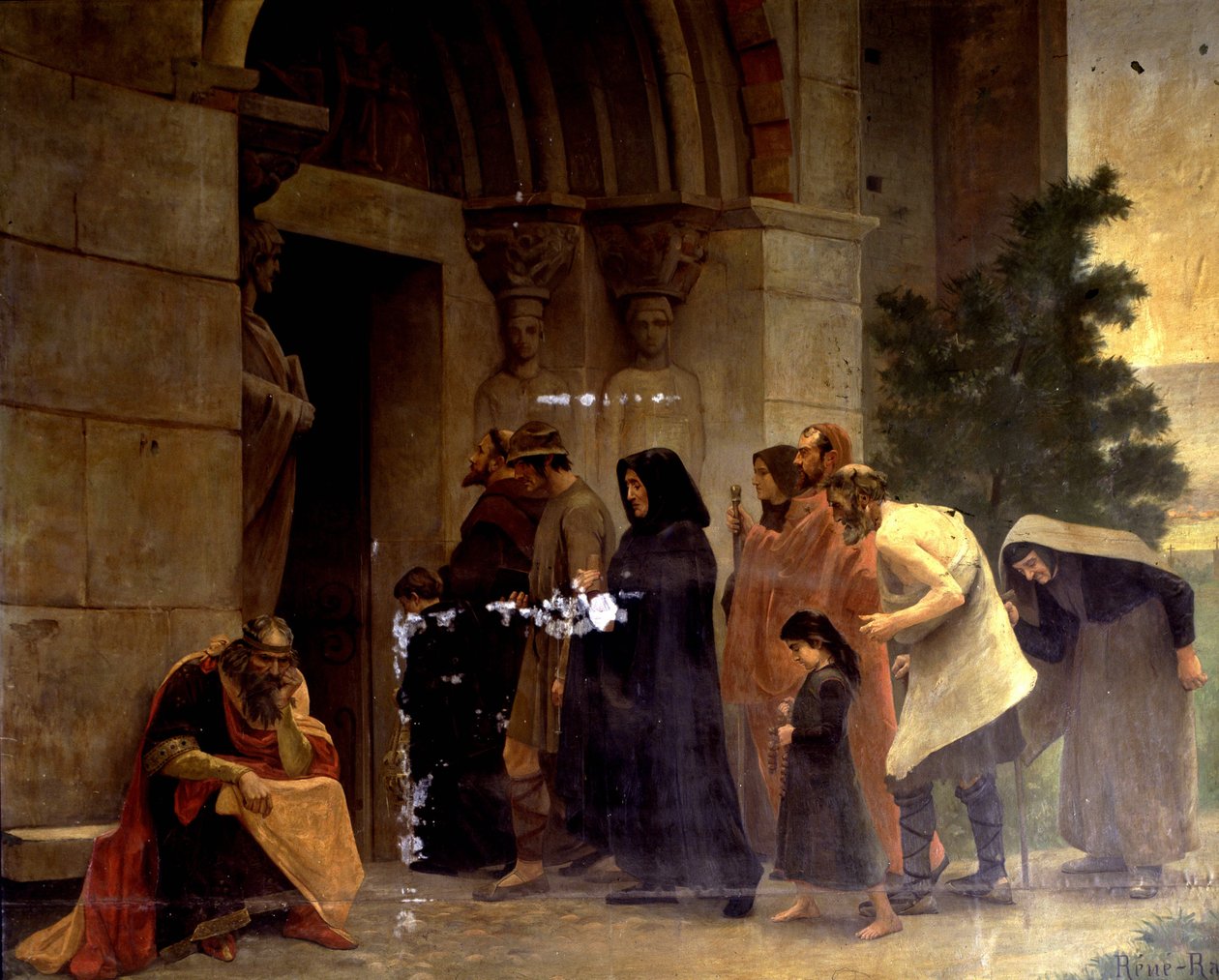 Raymond VI (1156-1222), greve av Toulouse, "The Excommunicated"" 1208 av påven Innocentius III (1160-1216). René Ravaut av Rene Ravaut
