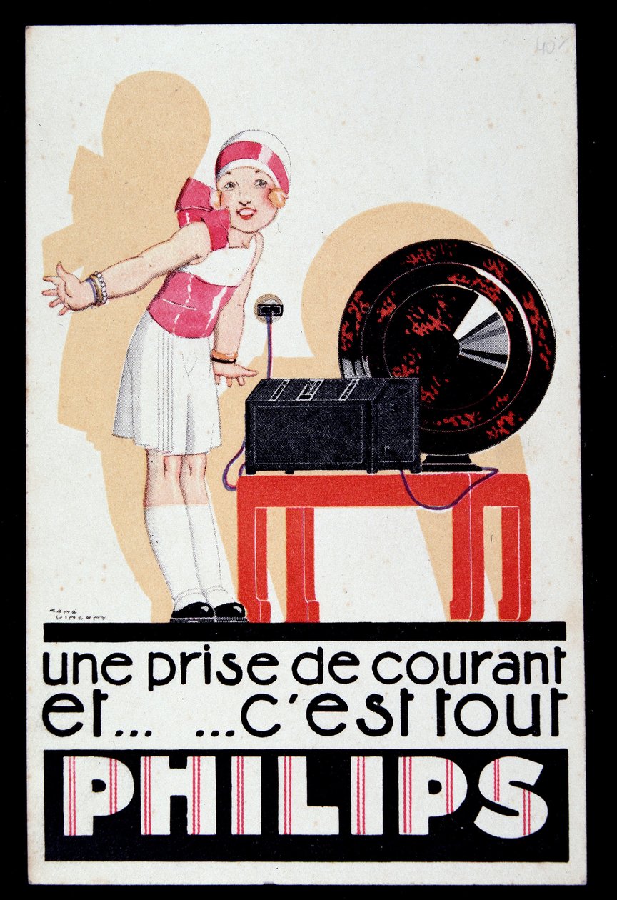 Reklam för radioapparaten Philips, v.1930 av Rene Vincent