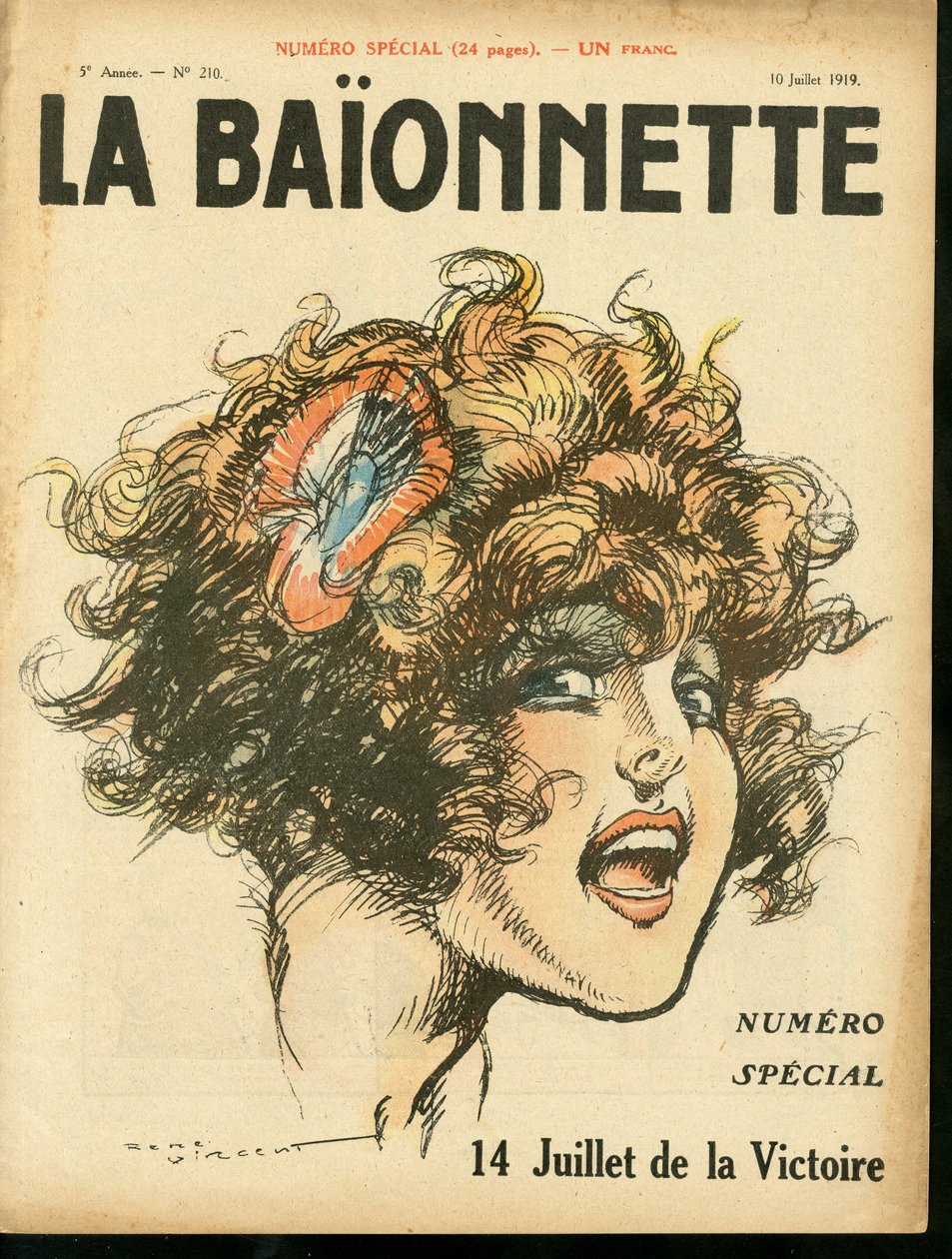Omslag till "La Baionnette", nummer 210, Satirical in Colors av Rene Vincent