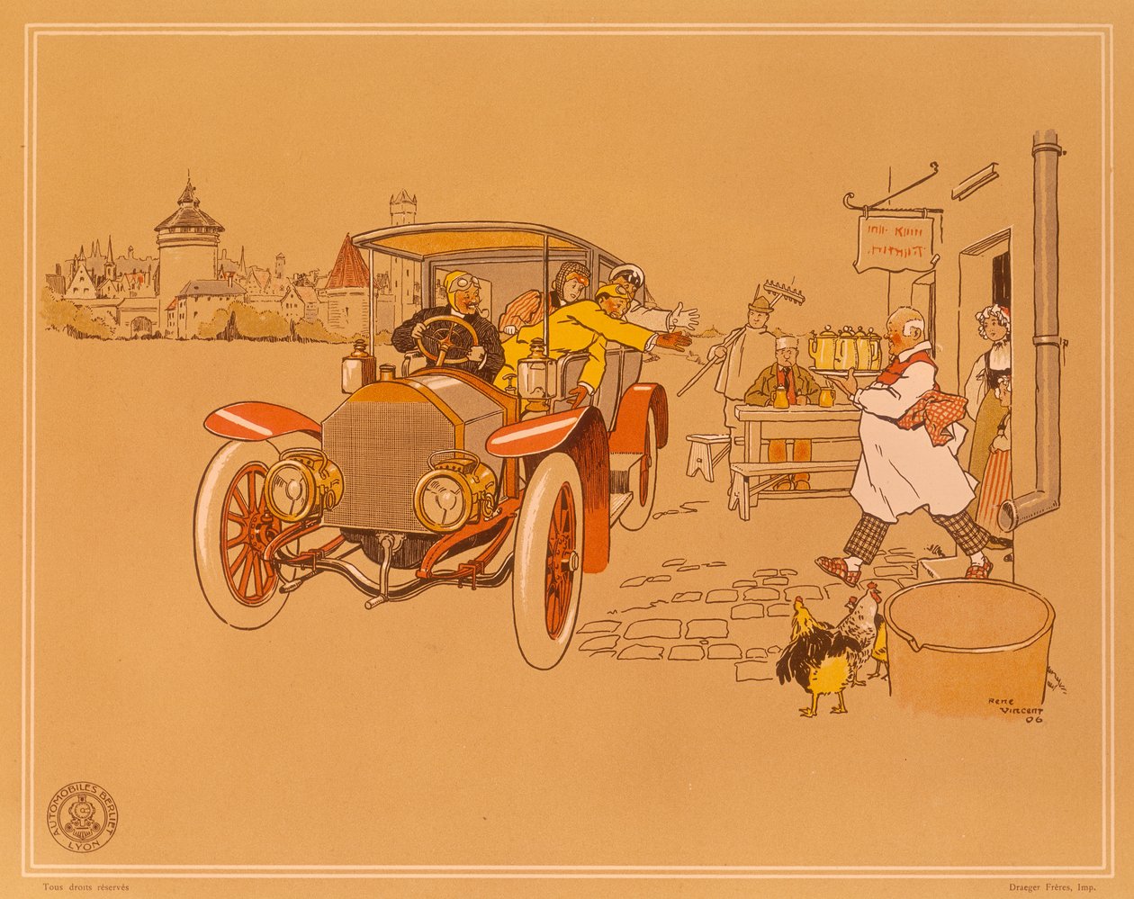 Affisch för Berliet-bilar, 1906 av Rene Vincent
