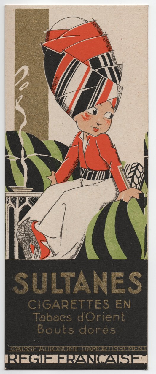Sultanes cigaretter, ca 1930 (Stenciltryck) av Rene Vincent