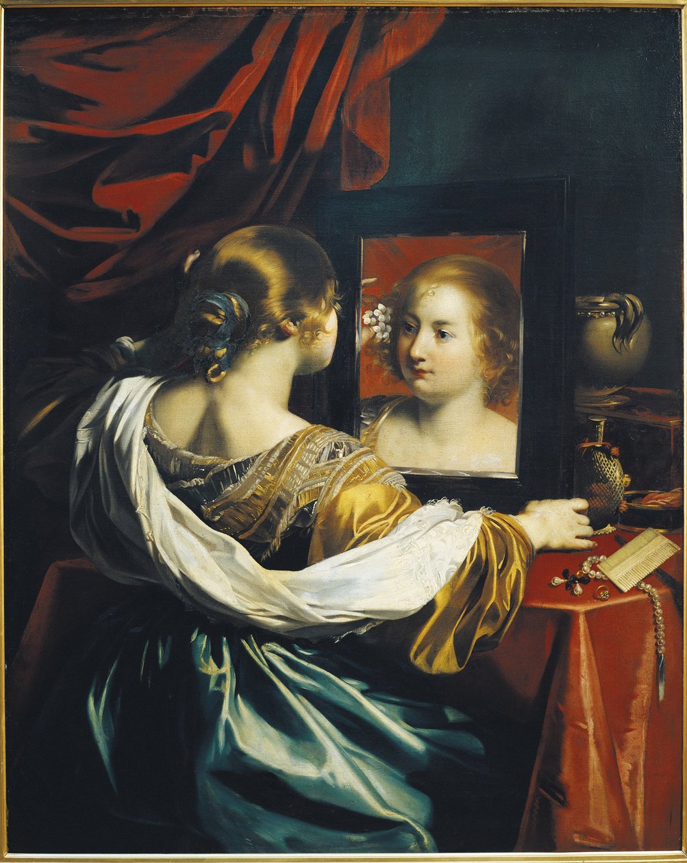 Fåfänga eller ung kvinna på hennes toalett, c. 1626 av Renieri