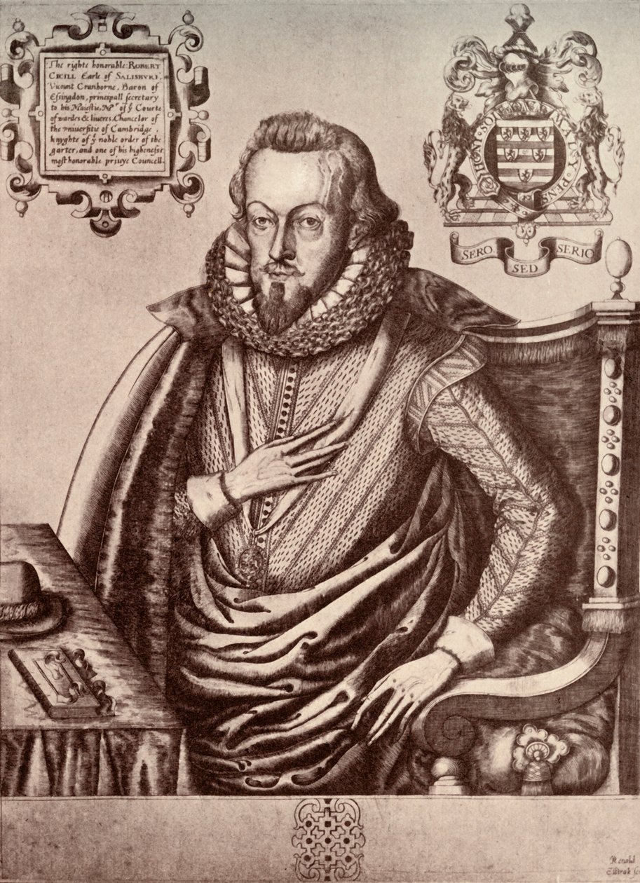Robert Cecil, förste earl av Salisbury, tidigt 1600-tal, 1911 av Renold Elstrack