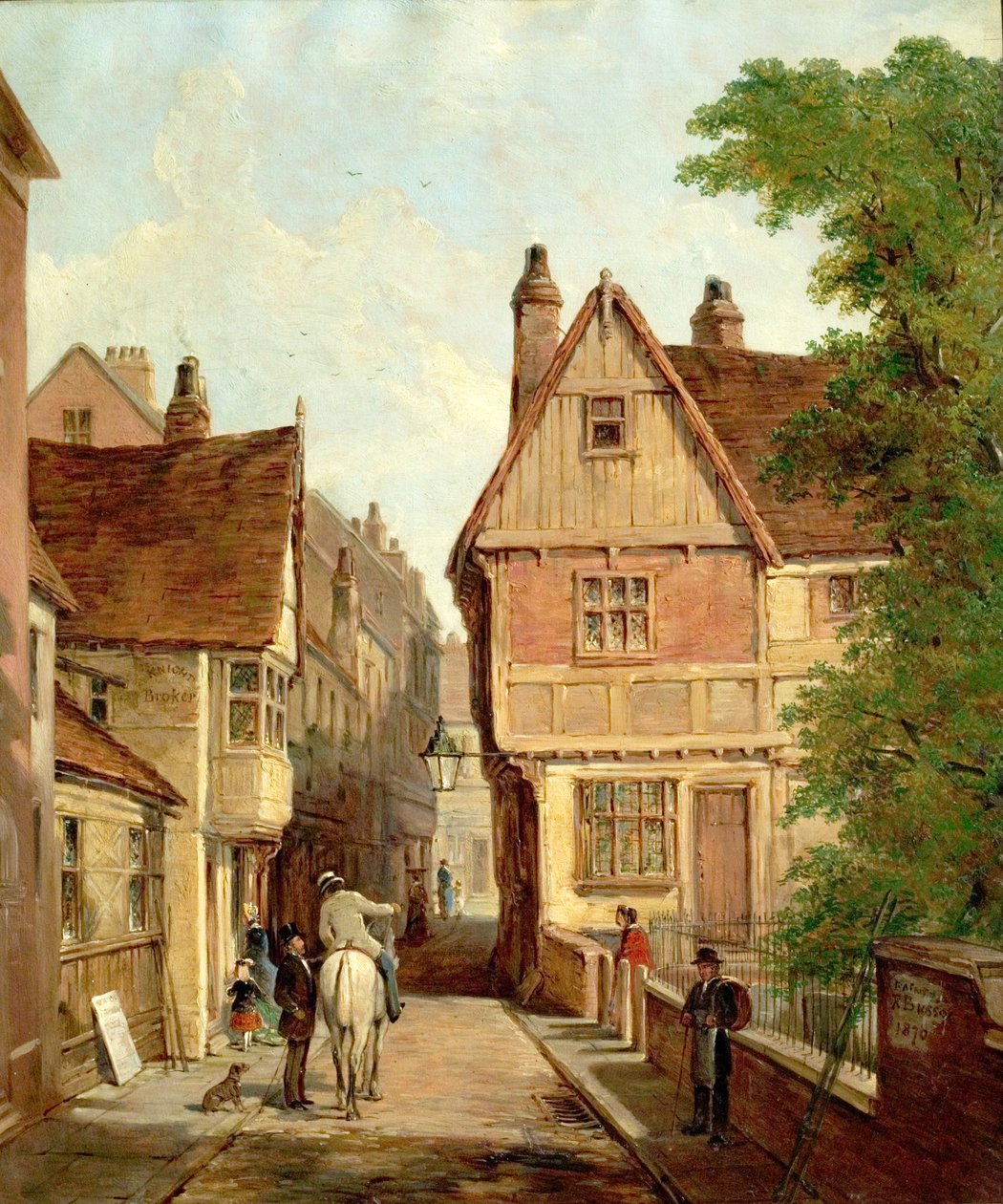 Gamla hus, St. Peters Gate, Nottingham, 1842, 1870 av Reuben Bussey