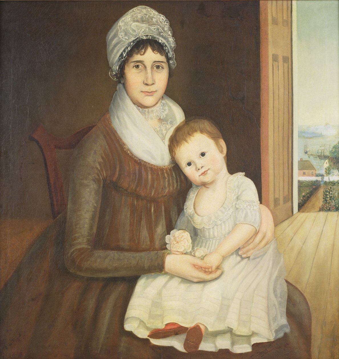 Mrs Daniel Truman och barn, ca 1798-1810 av Reuben Moulthrop