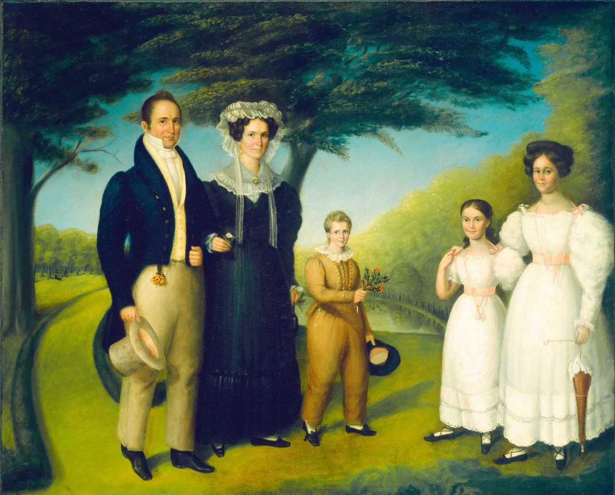 Dr. John Safford och familj, ca 1830 (olja på duk) av Reuben Rowley