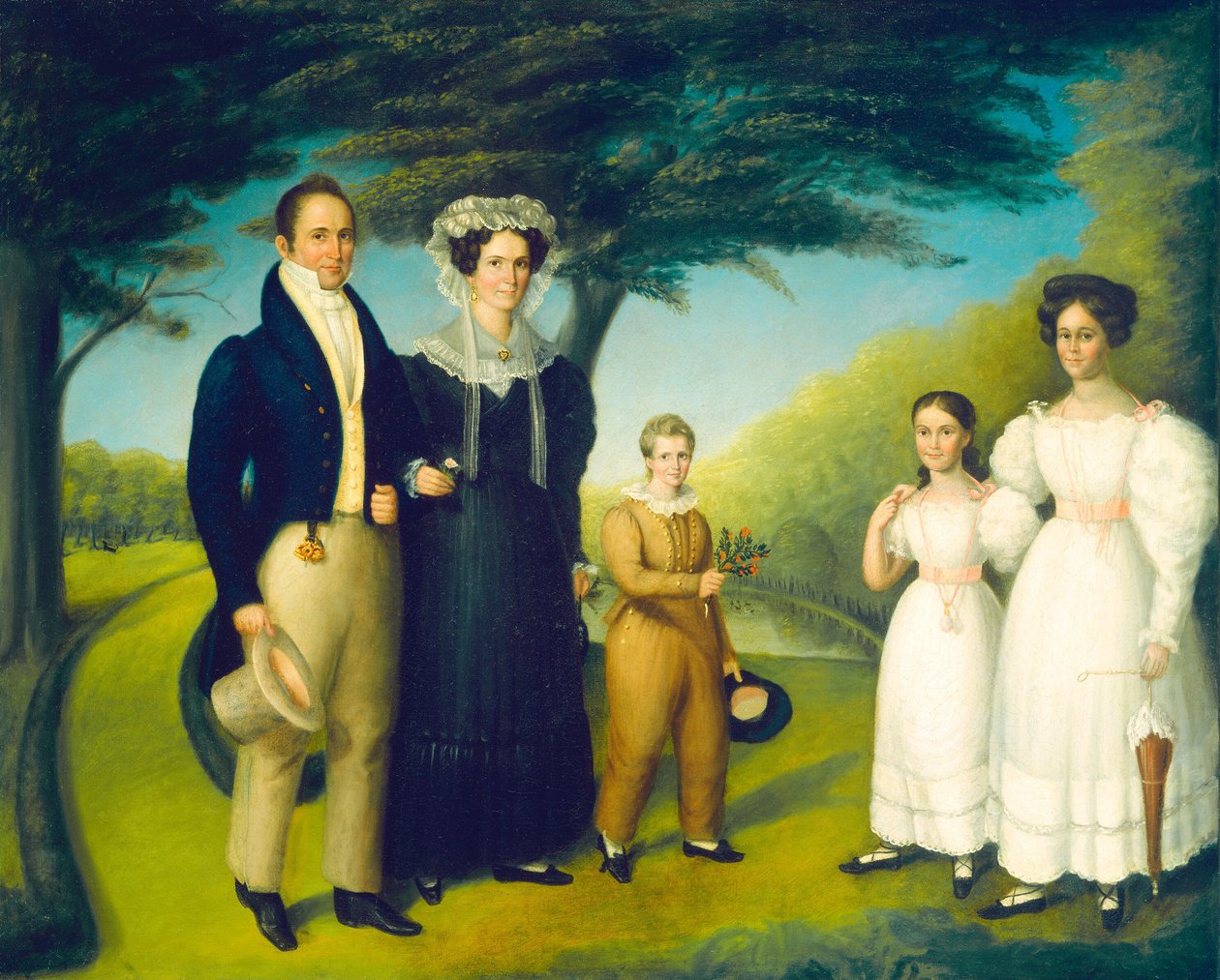 Dr. John Safford och familj, ca. 1830. av Reuben Rowley
