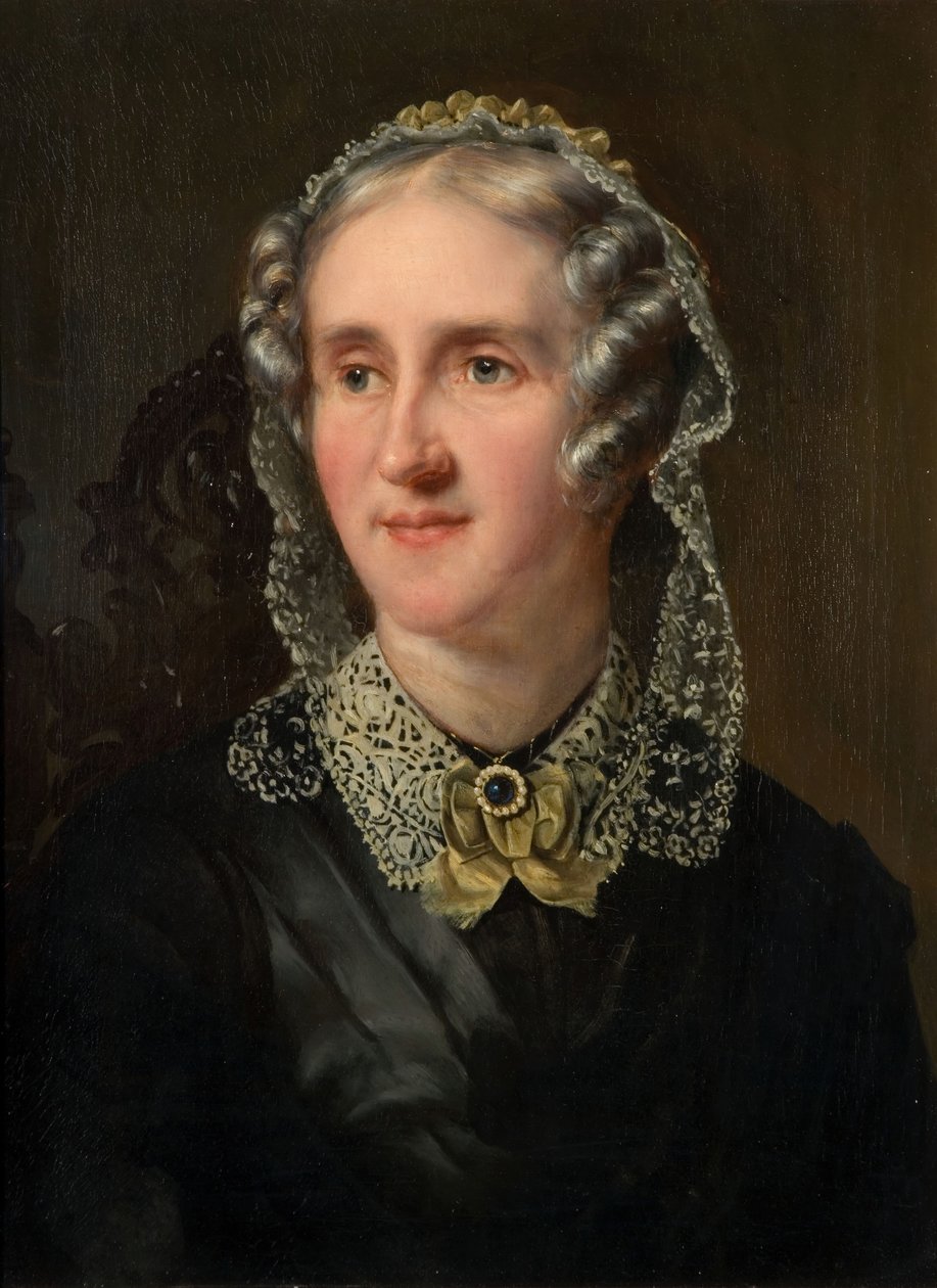Porträtt av Elizabeth Stockdale Wilkinson 1799-71, 1853. av Reuben T W Sayers