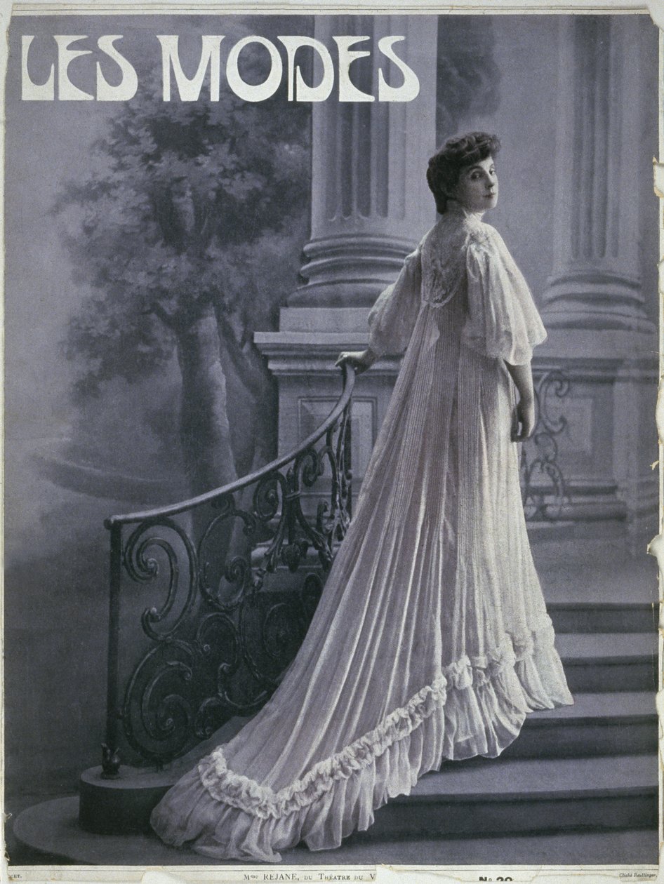 Madame Rejane på Theatre du Vaudeville, omslagsillustration från tidskriften "Les Modes", Paris, omkring 1900. av Reutlinger Studio