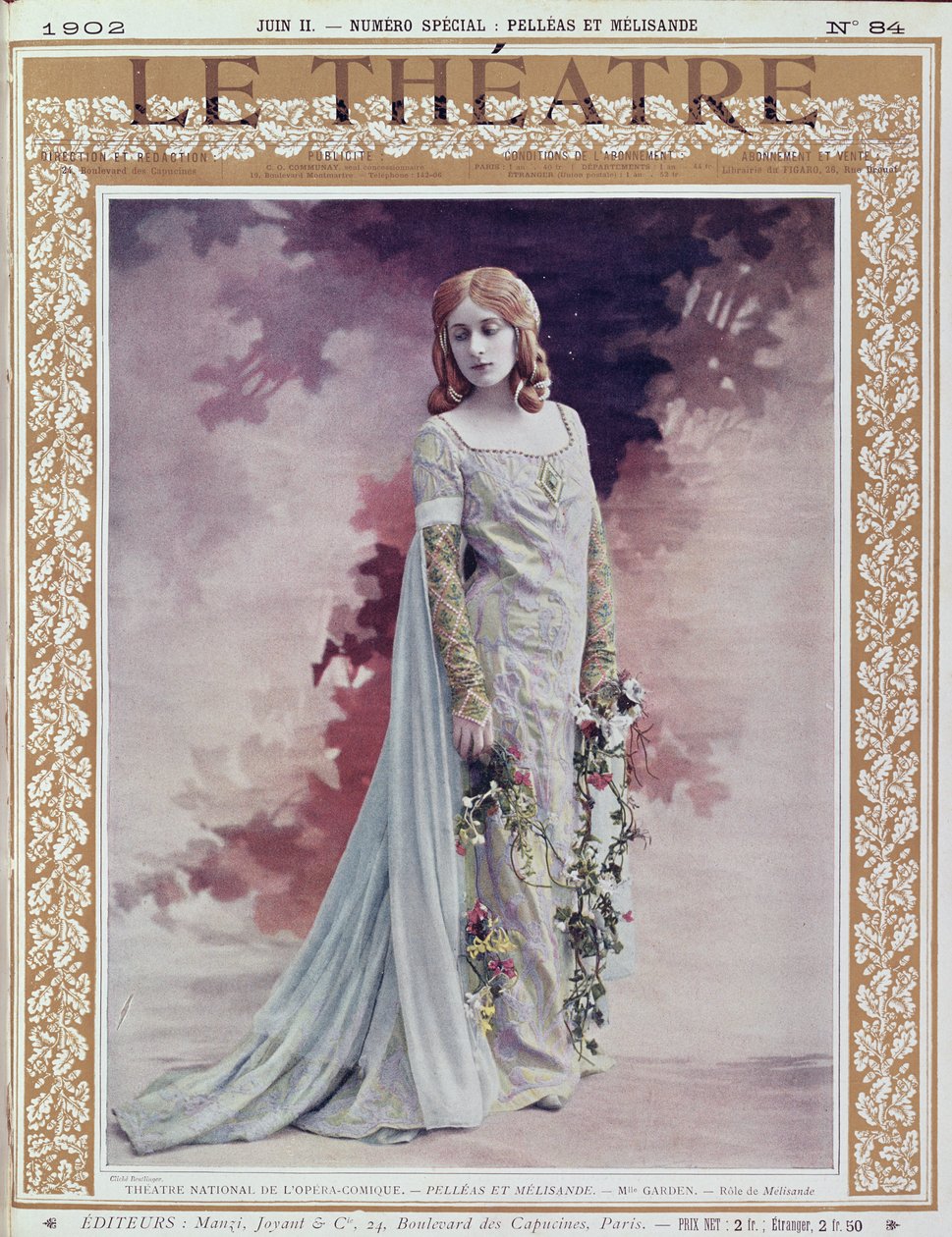 Mary Garden som Melisande, framsidan av tidningen "Le Theatre", 1902 av Reutlinger Studio