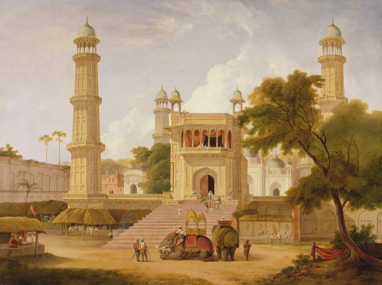 Indiskt tempel, sägs vara moskén i Abo-ul-Nabi, Muttra, 1827 av Rev. Edward Thomas Daniell
