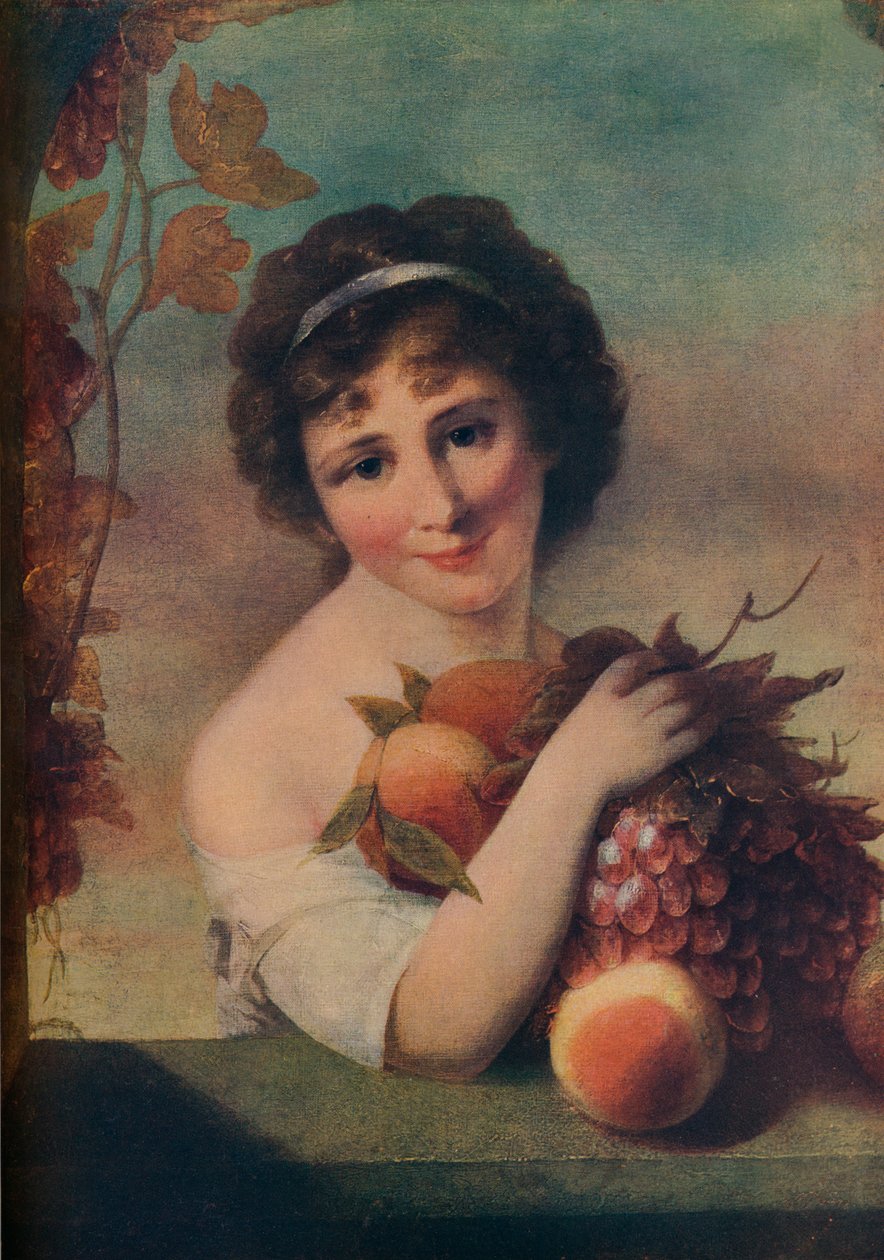 Flicka med frukt, c1780, 1910 av Rev. Matthew William Peters