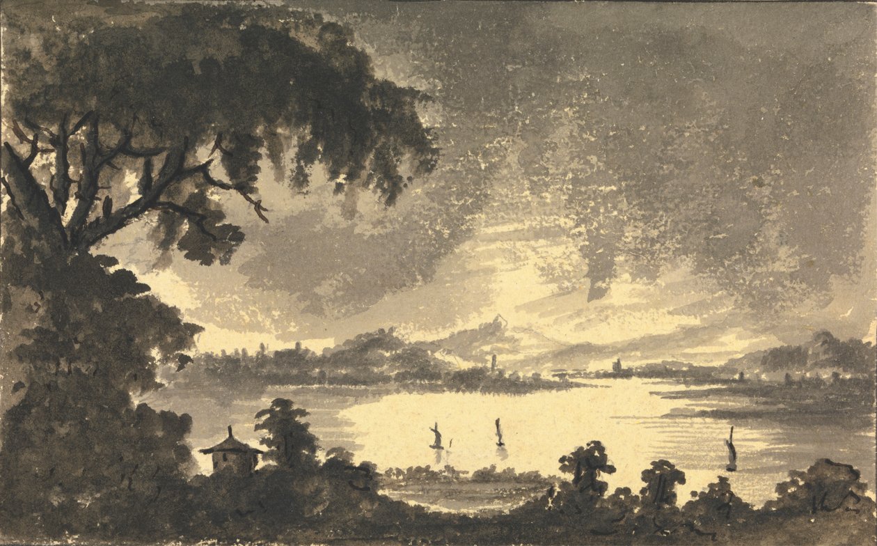 River Forth med staden och slottet Stirling i fjärran av Rev. William Gilpin