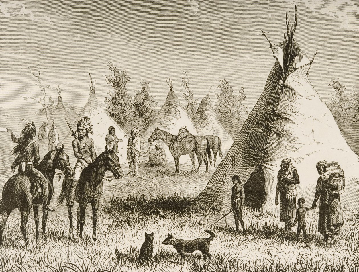 A Sioux Village, ca 1880 av Reverend Samuel Manning