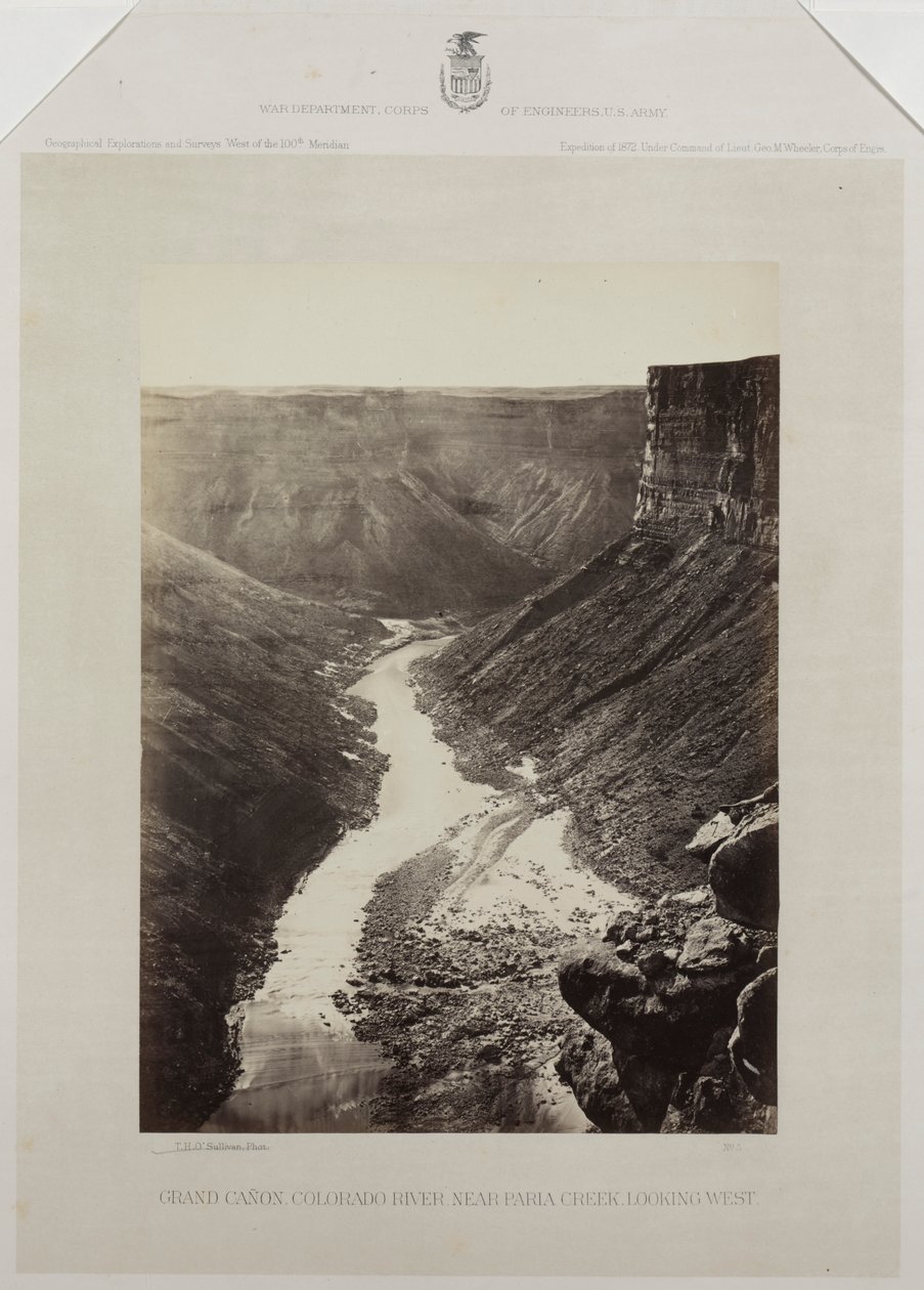 Grand Cañon, Coloradofloden, mynning av Kanab-tvätt, tittar västerut av Reverend George Wilson Bridges