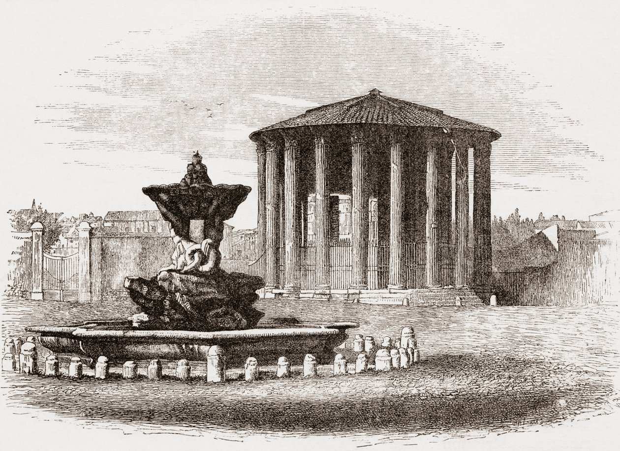Vesta-templet, Forum Romanum, Rom, Italien i slutet av 1800-talet. Ur Italian Pictures av Rev. Samuel Manning, utgiven ca 1890. av Reverend Samuel Manning