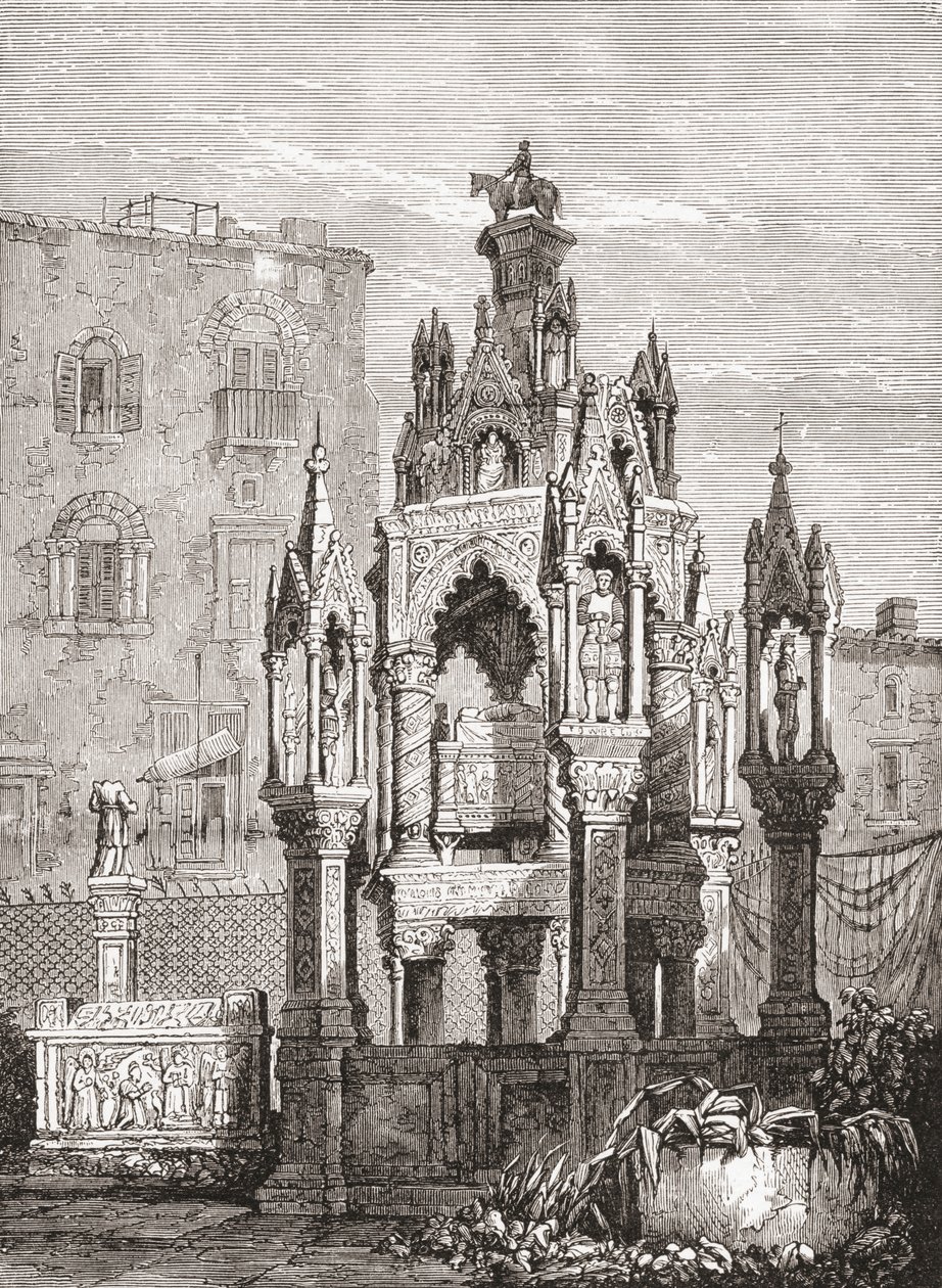 Scaligergravarna, Verona, Italien i slutet av 1800-talet. Från Italian Pictures av Rev. Samuel Manning, utgiven ca 1890. av Reverend Samuel Manning