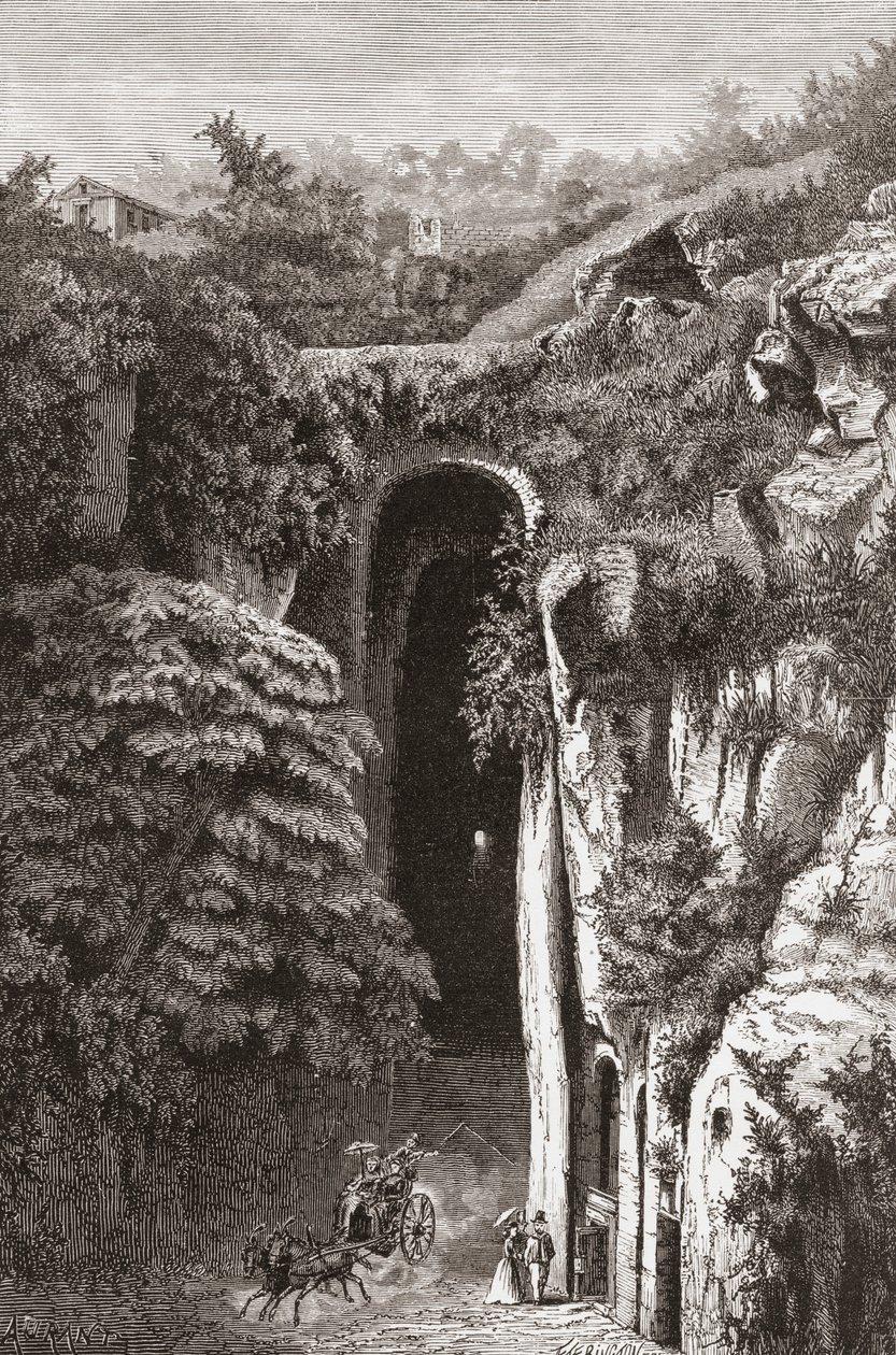 Vergilius grav , Neapel, södra Italien i slutet av 1800-talet. Från Italian Pictures av Rev. Samuel Manning, publicerad ca 1890. av Reverend Samuel Manning