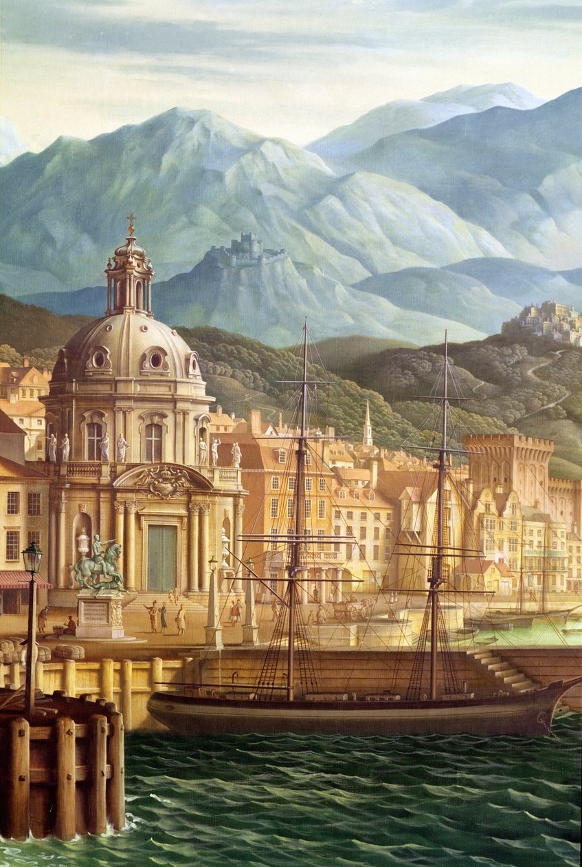 Detalj av väggmålningen i Marquess of Angleseys matsal, 1936 väggmålning av Rex Whistler
