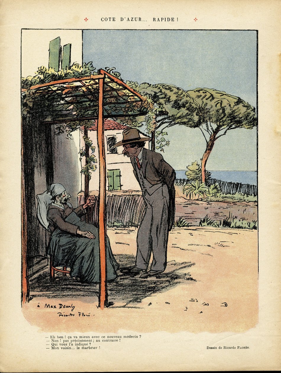 Illustration av Ricardo Flores (1878-1918) i Le Rire, 24/02/12 - Cote d