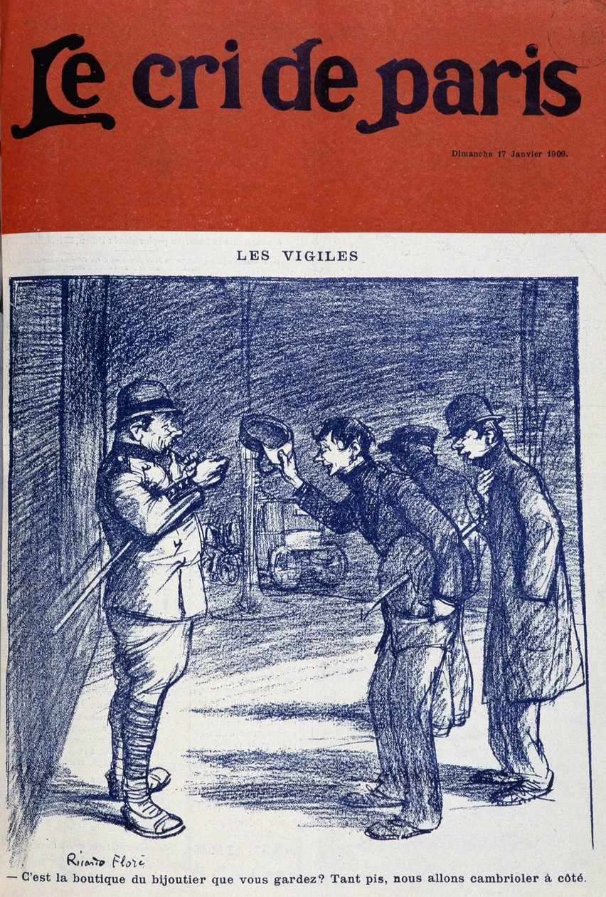 Vakor och inbrottstjuvar, av Ricardo Flore - "The Cree of Paris"" från 17/01/1909. av Ricardo Flores